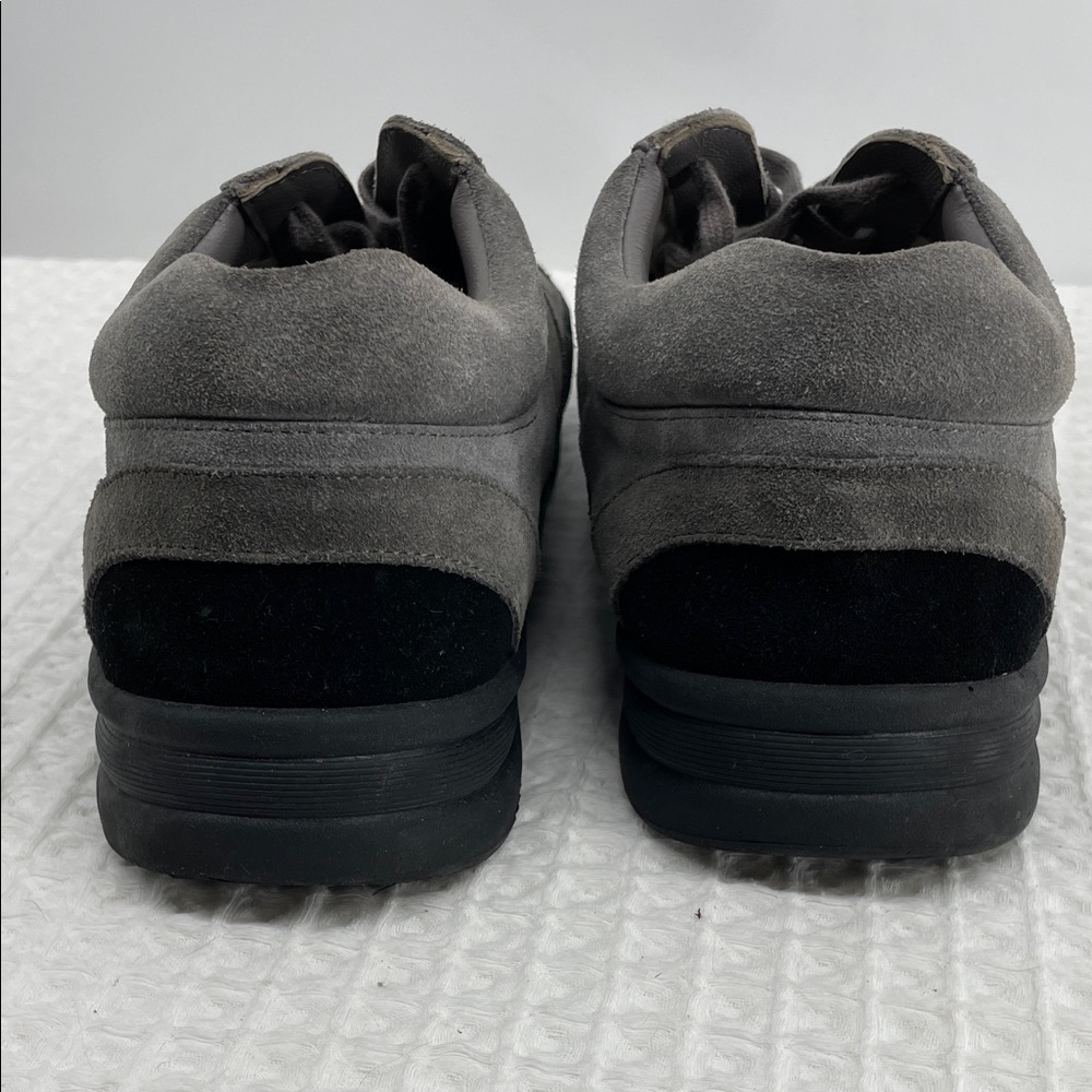Authentic CHANEL Gray and Black Suede Sneakers with White CC Logo - Picture 4 of 13